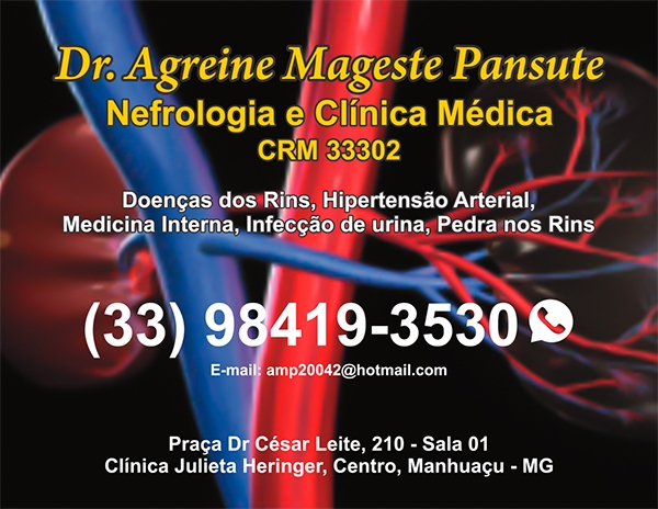 DR. AGREINE MAGESTE PANSUTE – NEFROLOGIA / CLÍNICA GERAL